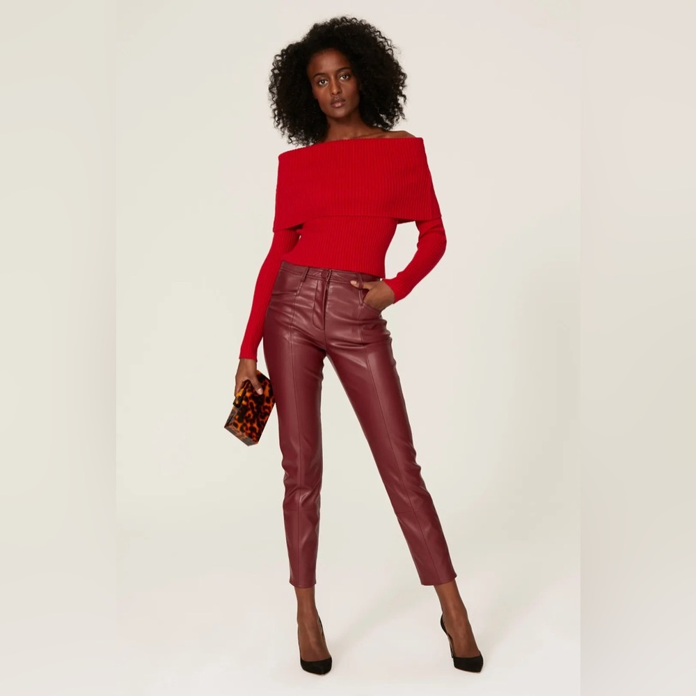 FLAWED Roam Red Blythe Off the Shoulder Sweater Size Medium $218